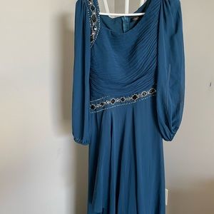 Petroleum blue long dress